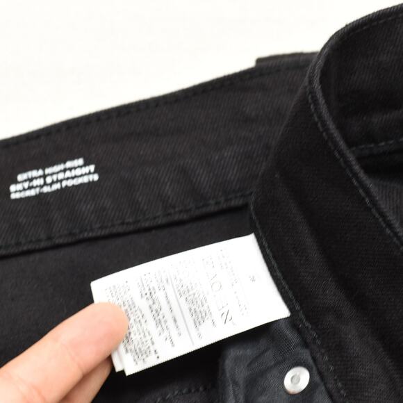 Old Navy Women's Sky Hi Straight Jeans Extra High Rise Zip Cotton Black Size 28 - Picture 8 of 8